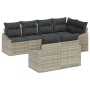 Conjunto de sofá de jardín de 7 piezas con cojines ratán poli gris claro by , Outdoor sofas - Ref: Foro24-3346762, Price: 521...