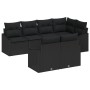 Set de Sofás de Jardín de 7 Piezas con Cojines Negro Ratán Poliéster von , Outdoor-Sofas - Ref: Foro24-3346763, Preis: 510,34...