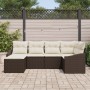 Set de Sofá de Jardín de 6 Piezas con Cojines Marrón Poliratán by , Outdoor sofas - Ref: Foro24-3346788, Price: 390,98 €, Dis...