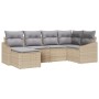 Juego de sofá de jardín de 6 piezas con cojines Beige Ratán sintético by , Outdoor sofas - Ref: Foro24-3346790, Price: 384,94...