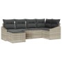 Juego de Sofá de Jardín de 6 Piezas con Cojines Gris Claro Ratán Poliéster von , Outdoor-Sofas - Ref: Foro24-3346792, Preis: ...