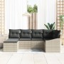 Juego de Sofá de Jardín de 6 Piezas con Cojines Gris Claro Ratán Poliéster von , Outdoor-Sofas - Ref: Foro24-3346792, Preis: ...