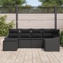 Juego de Sofá de Jardín de 6 Piezas con Cojines Negro Ratán Poliéster von , Outdoor-Sofas - Ref: Foro24-3346793, Preis: 392,6...