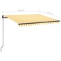 Manuelle ausziehbare Markise mit gelben und weißen LED-Lichtern, 3x2,5 m. von vidaXL, Markisen - Ref: Foro24-3070103, Preis: ...