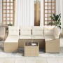 Juego de Sofá de Jardán de 7 Piezas con Cojines Marrón Ratán Poliéster von , Outdoor-Sofas - Ref: Foro24-3346801, Preis: 455,...