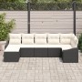 Juego de Sofá de Jardín de 7 Piezas con Cojines Negros de Ratán Sintético von , Outdoor-Sofas - Ref: Foro24-3346807, Preis: 4...