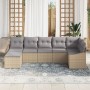 Conjunto de Sofá de Jardín de 7 Piezas con Cojines Beige Poliratán by , Outdoor sofas - Ref: Foro24-3346810, Price: 443,15 €,...