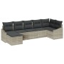Juego de Sofá de Jardín de 7 Piezas con Cojines Gris Claro Ratán Sintético von , Outdoor-Sofas - Ref: Foro24-3346812, Preis: ...