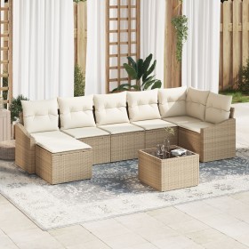 Juego de sofá de jardín de 8 piezas con cojines Marrón Ratán Sintético de , Sofás de exterior - Ref: Foro24-3346821, Precio: ...