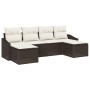 Conjunto de Sofá de Jardín de 6 Piezas con Cojines Marrón Poliratán by , Outdoor sofas - Ref: Foro24-3346828, Price: 344,31 €...