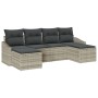 Juego de Sofá de Jardín de 6 Piezas con Cojines Gris Claro Ratán Sintético von , Outdoor-Sofas - Ref: Foro24-3346832, Preis: ...