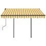 Manual retractable awning with yellow and white LED 3.5x2.5 m by vidaXL, Awnings - Ref: Foro24-3070123, Price: 505,71 €, Disc...