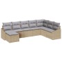 Conjunto de Sofá de Jardín de 8 Piezas con Cojines Beige de Ratán Poliéster by , Outdoor sofas - Ref: Foro24-3346840, Price: ...