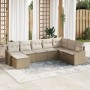 Conjunto de Sofá de Jardín de 8 Piezas con Cojines Beige Poliratán by , Outdoor sofas - Ref: Foro24-3346841, Price: 522,77 €,...