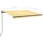 Manual retractable awning with yellow and white LED 3.5x2.5 m by vidaXL, Awnings - Ref: Foro24-3070123, Price: 505,71 €, Disc...