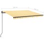 Manuell ausfahrbare Markise mit gelber und weißer LED 3,5 x 2,5 m von vidaXL, Markisen - Ref: Foro24-3070123, Preis: 505,53 €...
