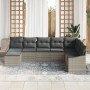 Juego de Sofá de Jardín de 8 Piezas con Cojines Gris Claro Polirratán by , Outdoor sofas - Ref: Foro24-3346842, Price: 539,76...