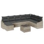 Conjunto de Sofás de Jardín de 9 Piezas con Cojines Gris Ratán Sintético by , Outdoor sofas - Ref: Foro24-3346852, Price: 593...