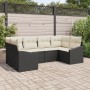 Juego de sofá de 6 piezas con cojines negros de poliratán by , Outdoor sofas - Ref: Foro24-3346857, Price: 386,70 €, Discount: %