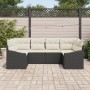Juego de sofá de 6 piezas con cojines negros de poliratán by , Outdoor sofas - Ref: Foro24-3346857, Price: 386,70 €, Discount: %