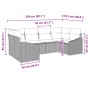 Juego de sofá de 6 piezas con cojines negros de poliratán by , Outdoor sofas - Ref: Foro24-3346857, Price: 386,70 €, Discount: %