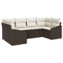 Set de Sofá de Jardín de 6 Piezas con Cojines Marrón Poliratán by , Outdoor sofas - Ref: Foro24-3346858, Price: 404,90 €, Dis...