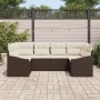 Set de Sofá de Jardín de 6 Piezas con Cojines Marrón Poliratán by , Outdoor sofas - Ref: Foro24-3346858, Price: 404,90 €, Dis...