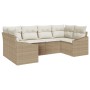 Conjunto de Sofás de Jardín de 6 Piezas con Cojines Beige de Ratán Polivalente von , Outdoor-Sofas - Ref: Foro24-3346861, Pre...
