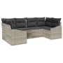 Juego de Sofás de Jardín de 6 Piezas con Cojines Gris Claro Ratán Sintético by , Outdoor sofas - Ref: Foro24-3346862, Price: ...
