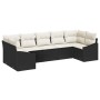 Juego de Sofás de Jardín de 7 Piezas con Cojines Negro Ratán Poliratán by , Outdoor sofas - Ref: Foro24-3346867, Price: 439,6...