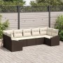 Juego de Sofá de Jardín de 7 Piezas con Cojines Marrón Poliratán by , Outdoor sofas - Ref: Foro24-3346868, Price: 513,57 €, D...