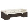 Juego de Sofá de Jardín de 7 Piezas con Cojines Marrón Poliratán by , Outdoor sofas - Ref: Foro24-3346868, Price: 513,57 €, D...