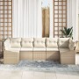 Juego de Sofá de Jardín de 7 Piezas con Cojines Beige Ratán Sintético by , Outdoor sofas - Ref: Foro24-3346871, Price: 493,43...