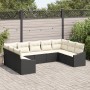 Juego de Sofás de Jardín de 9 Piezas con Cojines Negro Ratán Poliéster von , Outdoor-Sofas - Ref: Foro24-3346877, Preis: 523,...