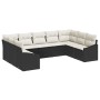Juego de Sofás de Jardín de 9 Piezas con Cojines Negro Ratán Poliéster von , Outdoor-Sofas - Ref: Foro24-3346877, Preis: 523,...