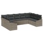 Juego de Sofá de Jardín de 9 Piezas con Cojines Gris Ratán von , Outdoor-Sofas - Ref: Foro24-3346879, Preis: 548,21 €, Rabatt: %