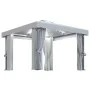 Gazebo with curtain and LED strip of cream aluminum lights 3x3 m by vidaXL, Tents and gazebos - Ref: Foro24-3070345, Price: 4...
