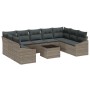 Juego de Sofá de Jardín de 9 Piezas con Cojines Ratán de Poliéster Negro von , Outdoor-Sofas - Ref: Foro24-3346889, Preis: 60...