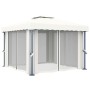 Gazebo with curtain and LED strip of cream aluminum lights 3x3 m by vidaXL, Tents and gazebos - Ref: Foro24-3070345, Price: 4...