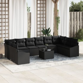 Juego de Sofá de Jardín de 11 Piezas con Cojines de Ratán de Polietileno Beige by , Outdoor sofas - Ref: Foro24-3346913, Pric...