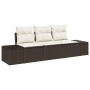 Set de Sofá de Jardín de 3 Piezas con Cojines Marrón Ratán Poliéster by , Outdoor sofas - Ref: Foro24-3346918, Price: 236,42 ...