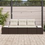 Set de Sofá de Jardín de 3 Piezas con Cojines Marrón Ratán Poliéster by , Outdoor sofas - Ref: Foro24-3346918, Price: 236,42 ...