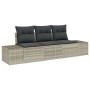 Juego de Sofás de Jardín de 3 Piezas con Cojines Gris Claro Poliratán by , Outdoor sofas - Ref: Foro24-3346922, Price: 238,13...