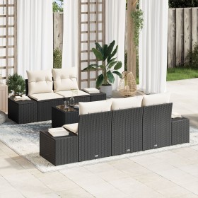 Juego de Sofá de Jardín de 6 Piezas con Cojines Negro Poliratán by , Outdoor sofas - Ref: Foro24-3346937, Price: 470,42 €, Di...