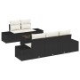 Juego de Sofá de Jardín de 6 Piezas con Cojines Negro Poliratán von , Outdoor-Sofas - Ref: Foro24-3346937, Preis: 470,42 €, R...