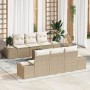 Juego de Sofá de Jardín de 7 Piezas con Cojines Beige Poliratán by , Outdoor sofas - Ref: Foro24-3346951, Price: 539,94 €, Di...