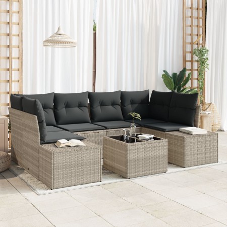 Sofá de Jardín de 7 Piezas con Cojines Gris Claro Ratán Sintético by , Outdoor sofas - Ref: Foro24-3346962, Price: 501,99 €, ...