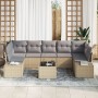 Juego de Sofás de Jardín de 8 Piezas con Cojines Beige de Poliratán by , Outdoor sofas - Ref: Foro24-3346980, Price: 561,04 €...