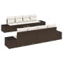 Set de Sofá de Jardín de 9 Piezas con Cojines de Ratán Poliéster Marrón by , Outdoor sofas - Ref: Foro24-3346988, Price: 652,...