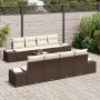 Set de Sofá de Jardín de 9 Piezas con Cojines de Ratán Poliéster Marrón by , Outdoor sofas - Ref: Foro24-3346988, Price: 652,...